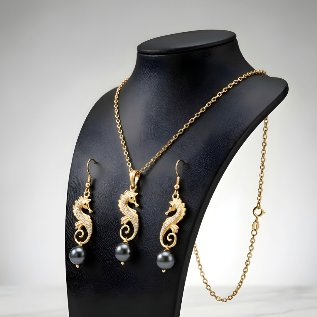 18K Gold Filled Hawaiian Sea Horse Pendant Necklace