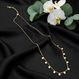 18K Gold Filled Multi-Disc Station Necklace – Dainty Round Circles Choker & Layering Necklace for Women