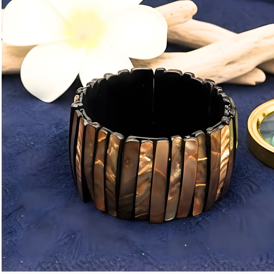 Brown Mother of Pearl Stretch Bracelet