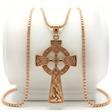 18K Rose Gold Filled Cross Pendant Necklace x 60cm