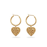 18K Gold Filled Hawaiian Puffed Heart Hoop Earrings (25mm) – Tarnish-Proof Dainty Statement Drops for Women