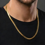18K Gold Filled 60CM X 4MM Herringbone Chain Necklace for Men and Women -  Tarnish Proof Flat Snake Chain