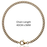 40CM x 5MM 18K Gold Filled Cuban Link Chain – Tarnish-Proof  Unisex Necklace