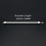 23CM x 14MM Men's Stainless Steel Franco Wheat Chain Bracelet -  Heavy Duty Silver Curb Link Bangle, Tarnish-Proof Waterproof Jewelry