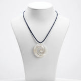 49CM Cord Māori Mother of Pearl Koru Spiral Shell Pendant Necklace