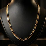 50CM x 5MM 18K Gold Filled Curb Chain Necklace – Tarnish-Proof Unisex Cuban Link