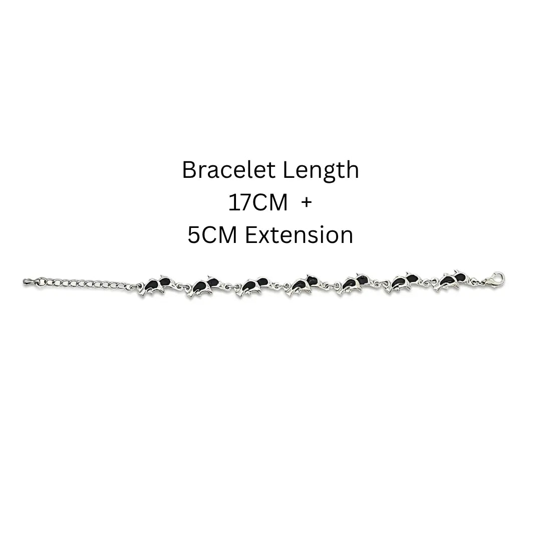 22CM Adjustable Link Chain Hawaiian Sterling Silver Ocean Dolphin Charm Bracelet – 925 Silver