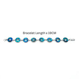 19CM Hawaiian Silver Abalone Shell 8-Charm Link Bracelet