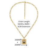 54cm + 5cm Extension 14k Gold Filled Unisex Saint Jude Medallion Icon Pendant with 4mm Figaro Chain - Tarnish Proof