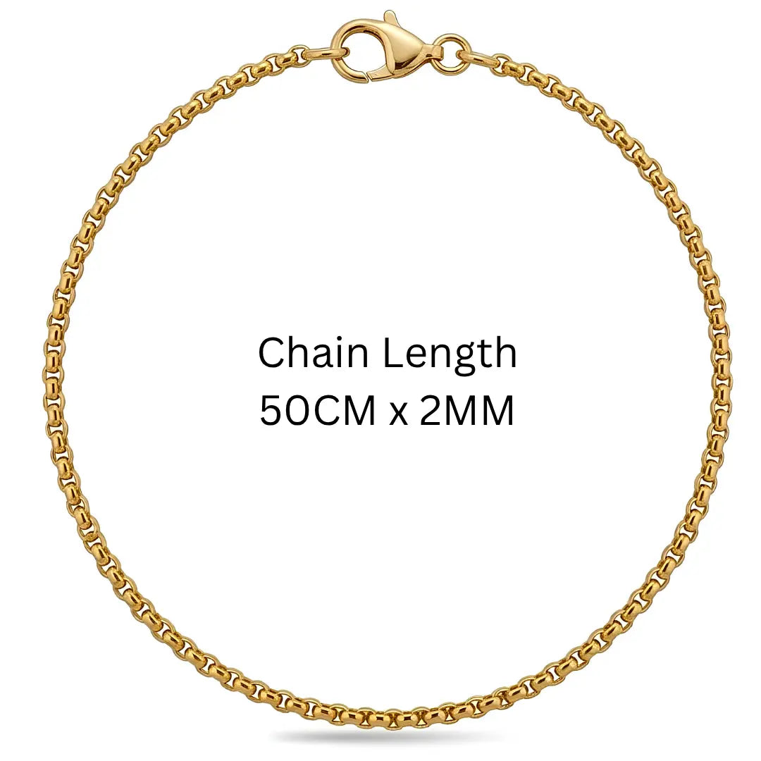 50CM x 2MM 18k Gold Filled  Unisex Belcher Chain Necklace - Tarnish Proof