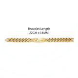 22CM x 14MM Unisex Solid 18K Yellow Gold Engraved Cuban Link ID Bracelet