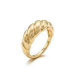 18K Gold Filled Croissant Ring | Tarnish-Proof Chunky Dome Band