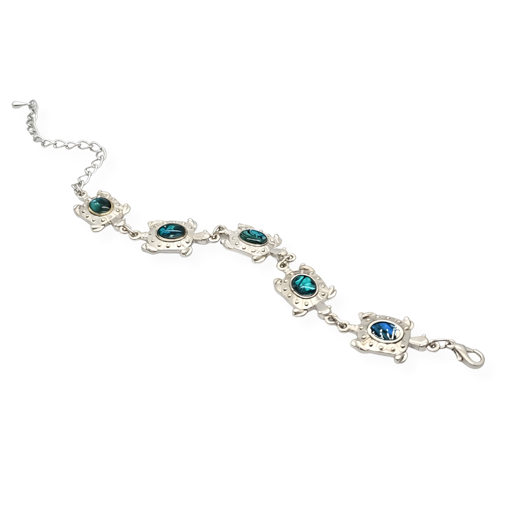 Silver Tortoise Paua Shell Bracelet