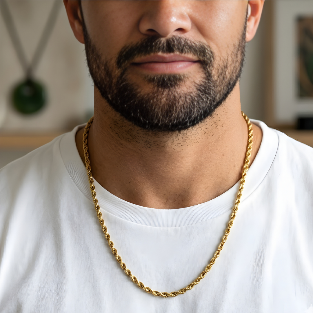 Thin 18K Gold Filled Rope Chain Necklace – Dainty Twisted Gold Chain