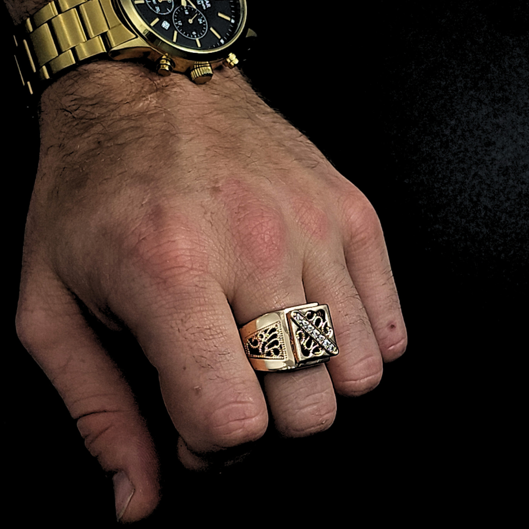 18K Rose Gold Filled Square Ring.