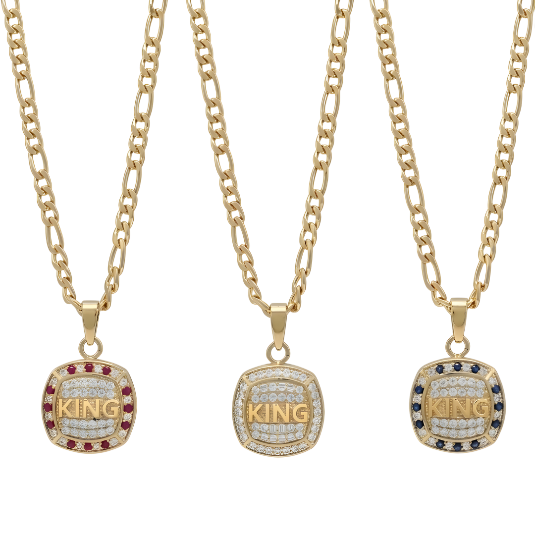 18K Gold Filled Customized King Pendant Necklace