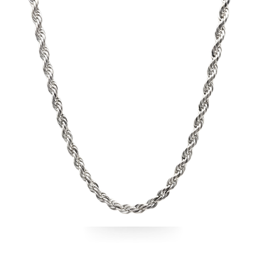 Stainless Steel Silver Rope Chain Necklace 50cm 12mm
