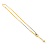 Gold & Silver Tone Arrow Pendant Necklace (58cm Box Chain) – Modern Statement Jewelry