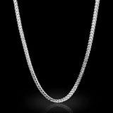 49CM X 3MM Unisex Silver Wheat Chain Necklace –  Stainless Steel Tarnish-Proof Chain