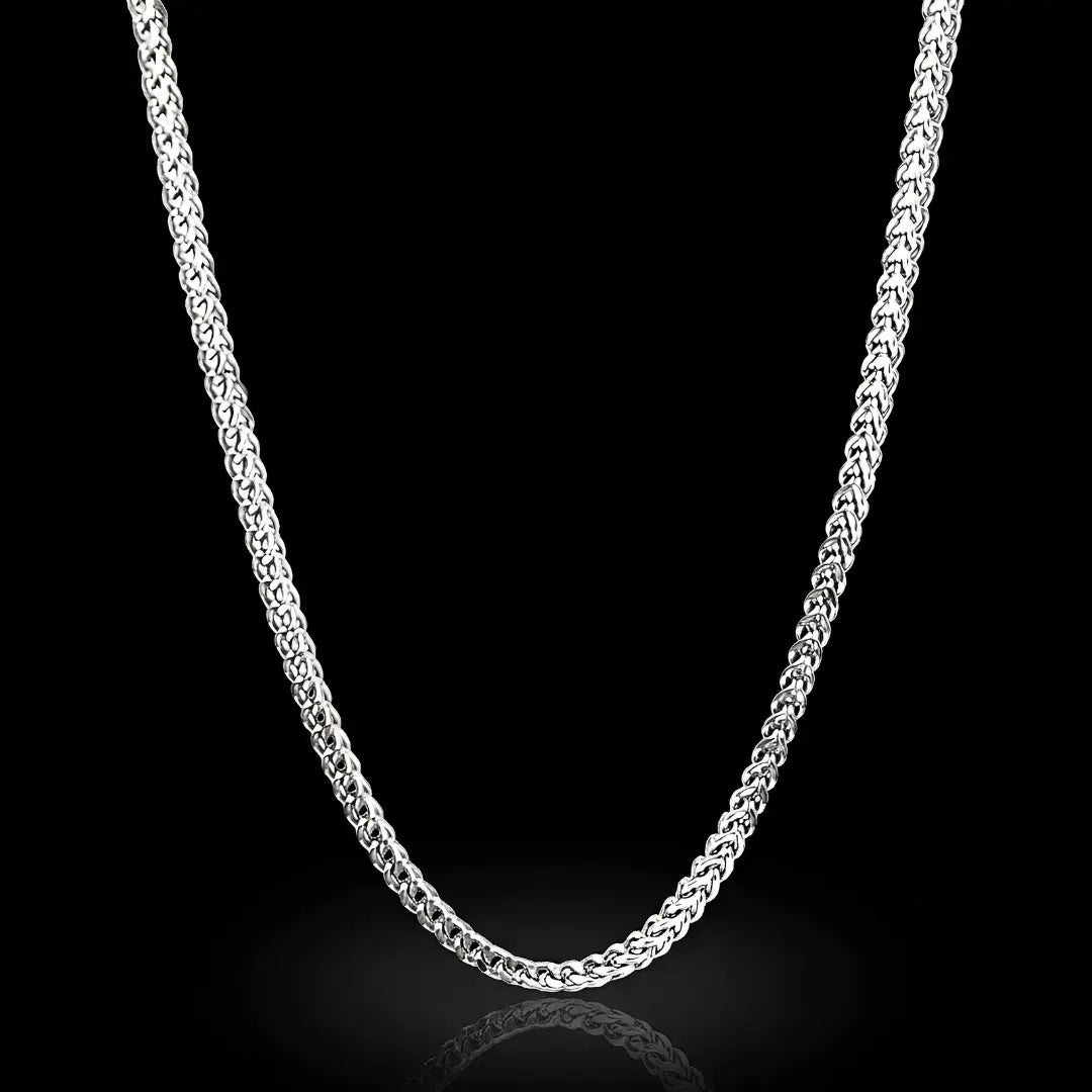 49CM X 3MM Unisex Silver Wheat Chain Necklace –  Stainless Steel Tarnish-Proof Chain