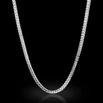 49CM X 3MM Unisex Silver Wheat Chain Necklace –  Stainless Steel Tarnish-Proof Chain