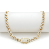 18K Gold Filled Iced-Out Cuban Link Chain Necklace (12mm x 45cm) – Pavé Diamond-Style Luxury Jewelry