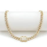 18K Gold Filled Iced-Out Cuban Link Chain Necklace (12mm x 45cm) – Pavé Diamond-Style Luxury Jewelry