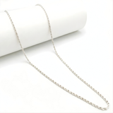 Silver Rhodium Plated Diamond-Cut Rope Chain Necklace (60cm x 3mm) – Classic Twisted Silver Chain for Men & Women