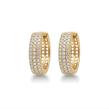 18K Gold Filled Diamond Huggie Earrings