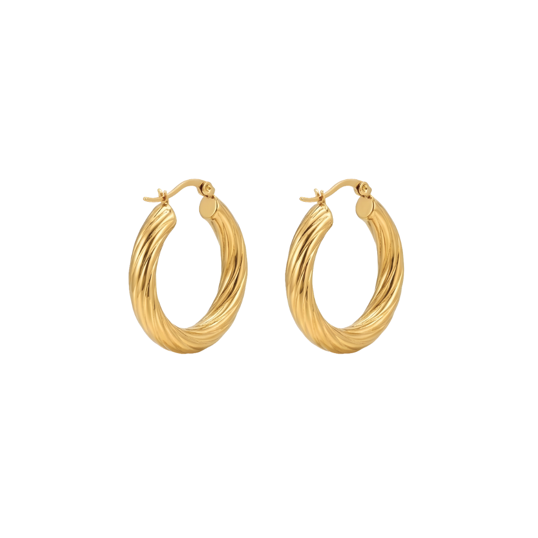 18K Gold Filled Thick Hoop Earrings