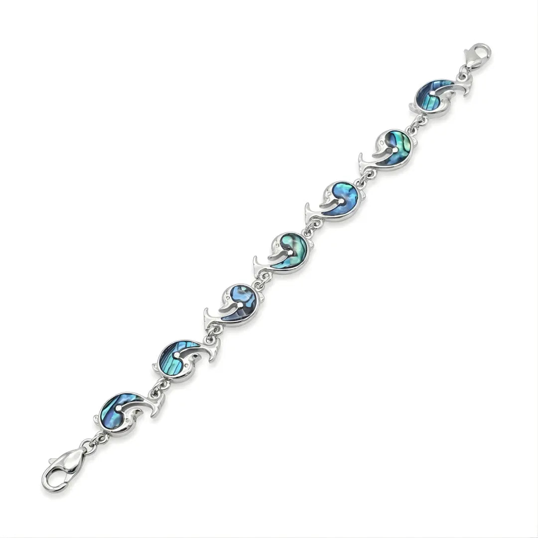 Silver Fish Paua Shell Bracelet