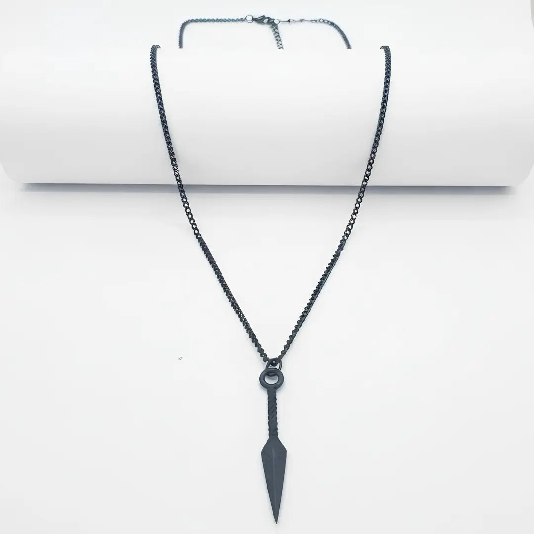 Kunai Pendant Necklace (Gold, Silver & Black Tone) – 60cm + 5cm Extension | Japanese Ninja-Inspired Statement Jewelry