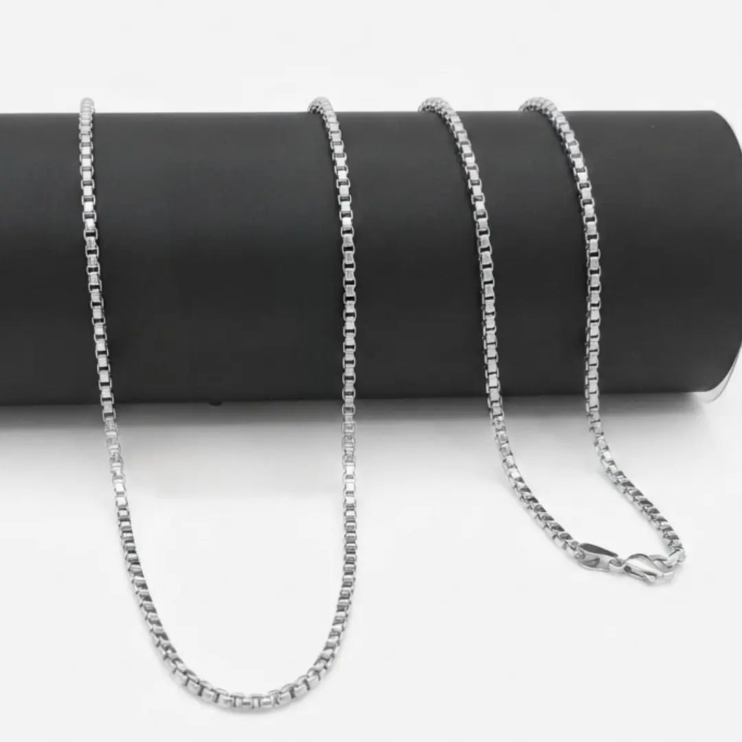 Gold & Silver Tone Round Box Chain Necklace (58cm) – Tarnish-Resistant Venetian Chain