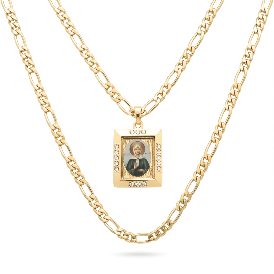 18K Gold Filled Holy Virgin Mary Pendant Necklace