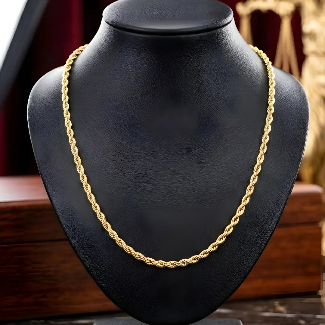 18K Gold Filled Rope Chain for Men & Women
