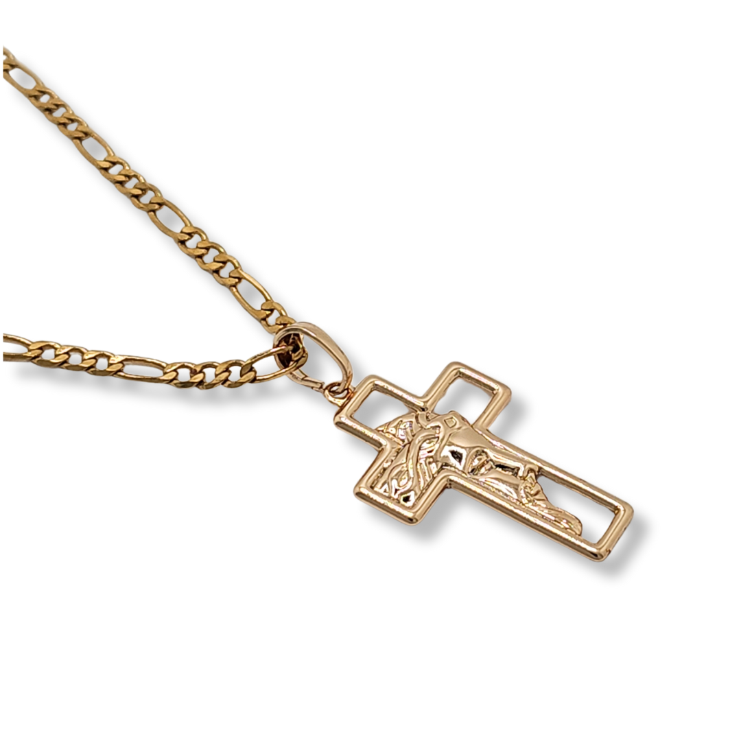 18K Gold Filled Jesus Half Face Pendant Necklace