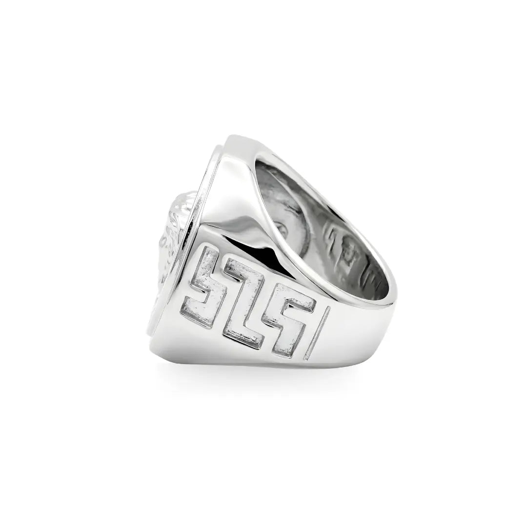 Silver Mythic Head Statement Ring