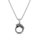 Ouroboros Pendant Necklace – Eternity & Rebirth Symbol Stainless Steel (60cm Chain)