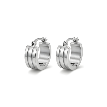 Men’s Silver Hoop Earrings 12mm