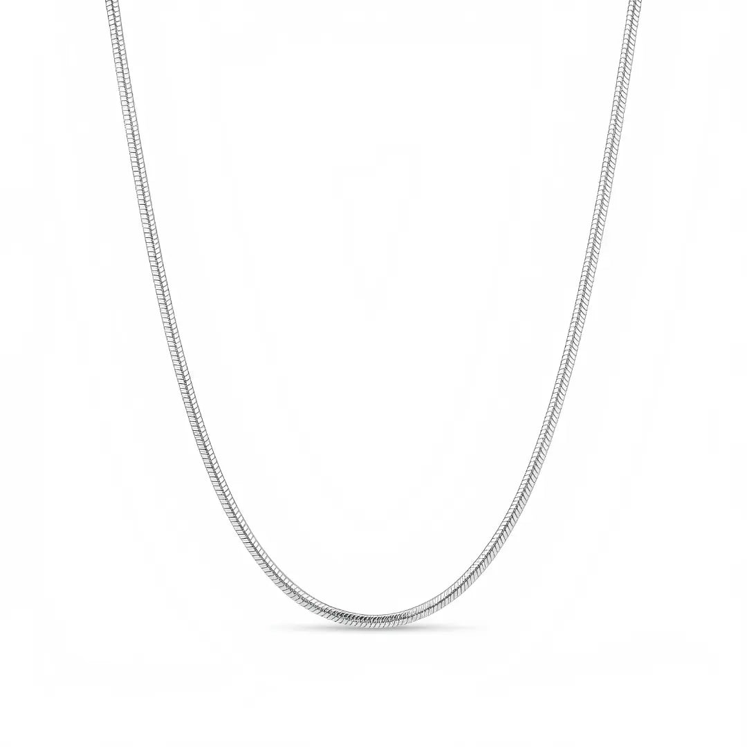 Silver Snake Chain (3mm x 50cm) – Smooth Flexible Tubular Necklace for Men & Women