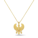 18K Gold Filled Winged Scarab Pendant Necklace – 60cm Box Chain Egyptian Statement Jewelry