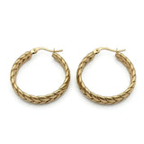 18K Gold Filled Hawaiian Braided Hoop Earrings – Tarnish Proof 30mm Gold Hoops