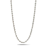 18K Gold Filled & Silver Rope Chain Necklace (3mm x 50cm) – Twisted Link Luxury Necklace