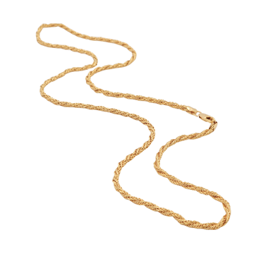 18K Gold Filled Twisted Rope Chain Necklace – 60cm Classic Gold Chain
