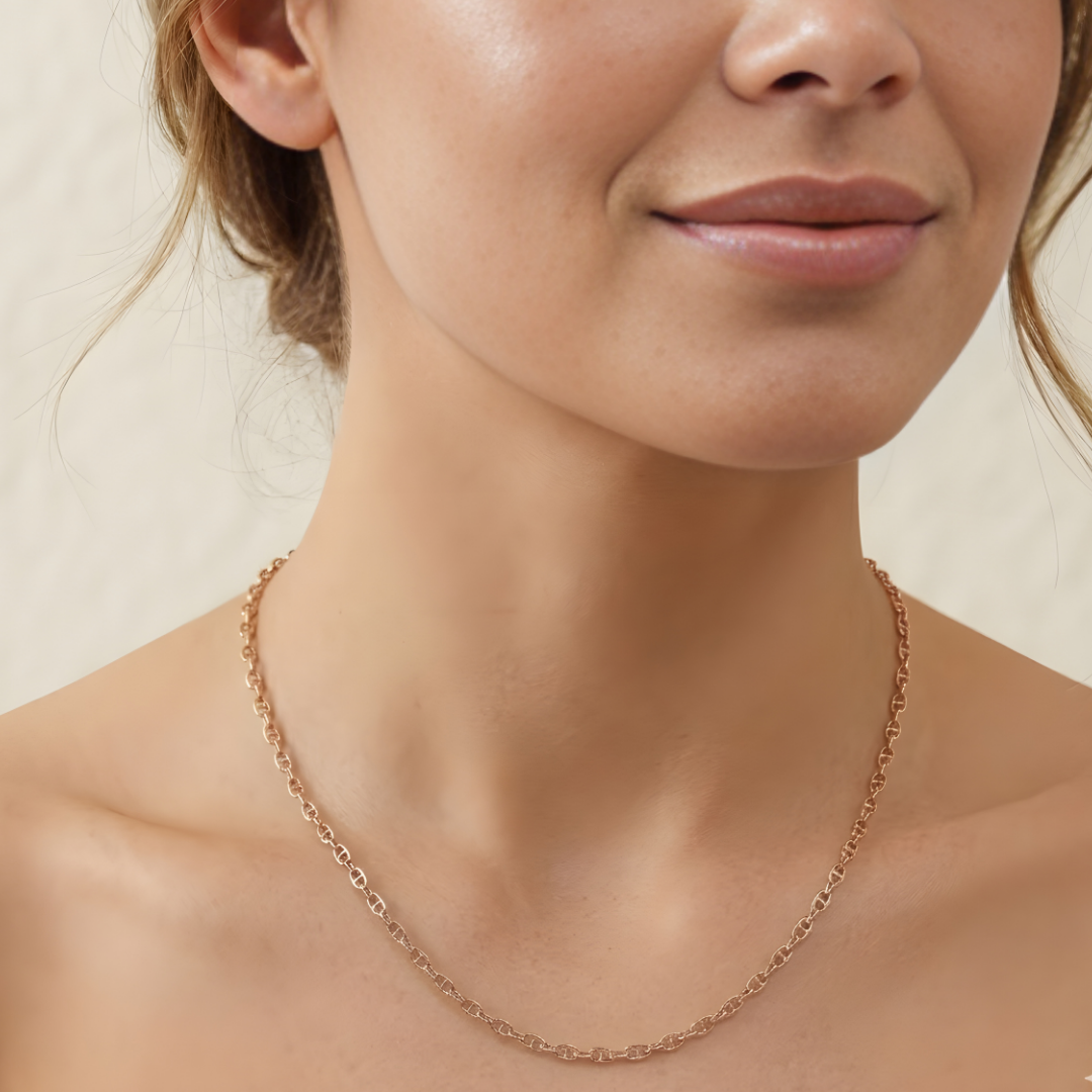 18K Rose Gold Chain 50xm x 3mm