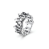 Crown Fleur-de-Lis Ring – Ornate Architectural Design | Tarnish Proof (US Sizes 9 & 10)