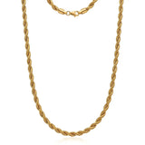 60CM x 7MM 18K Gold Filled Rope Chain Necklace | Tarnish-Proof Unisex Jewelry