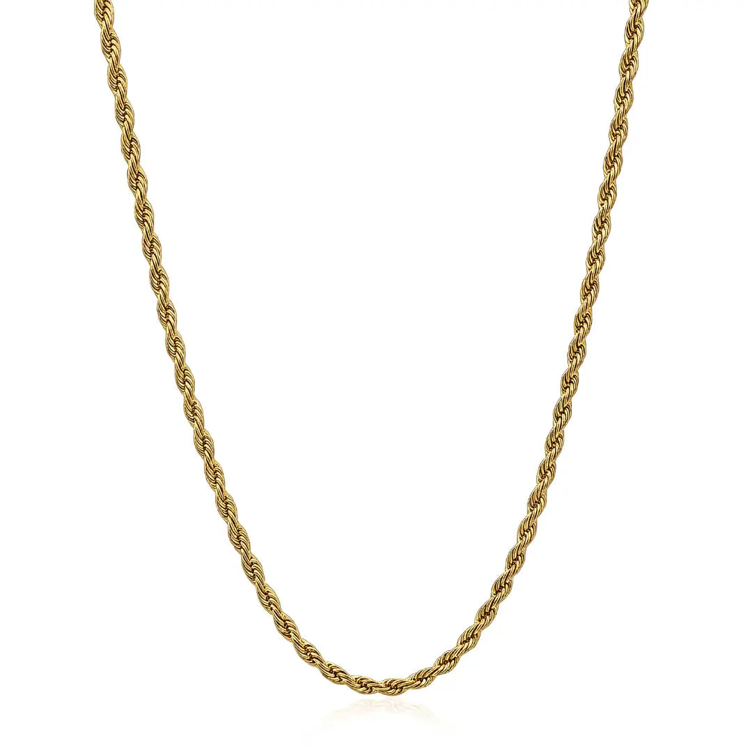 60CM x 5MM 18K Gold Filled Rope Chain – Tarnish-Proof  Unisex Necklace
