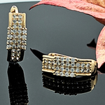 Load image into Gallery viewer, Reversible 18mm Cubic Zirconia Huggie Earrings – Tarnish-Proof Everyday Luxury