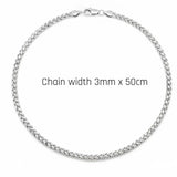 50CM X 3MMGold & Silver Tone Wheat Spiga Chain Necklace –  Woven Braided Chain